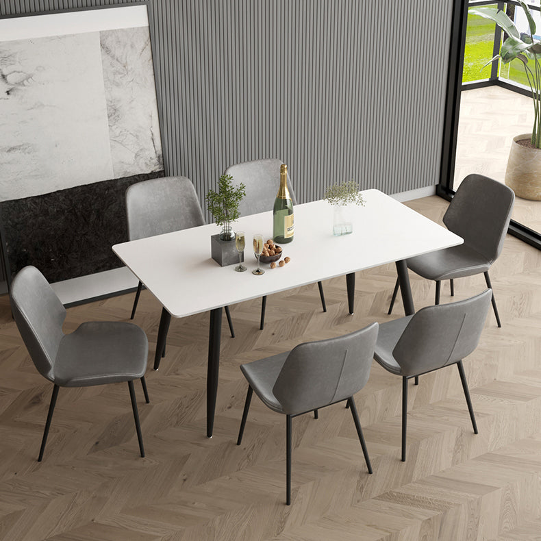 Modern 1/2/4/5/7 Pieces Dining Set Rectangle Stone Dining Table for Dining Room Kitchen Clearhalo 'Dining Room Sets' 'Dining Tables & Seating' 'dining_room_set' 'furn' 'furn_dining_room_set' 'Furniture' 'Kitchen & Dining Furniture' 5618178
