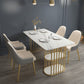 Nordic 1/2/4/5 Pieces Dining Set Rectangle Stone Dining Table for Dining Room Clearhalo 'Dining Room Sets' 'Dining Tables & Seating' 'dining_room_set' 'furn' 'furn_dining_room_set' 'Furniture' 'Kitchen & Dining Furniture' 5618188