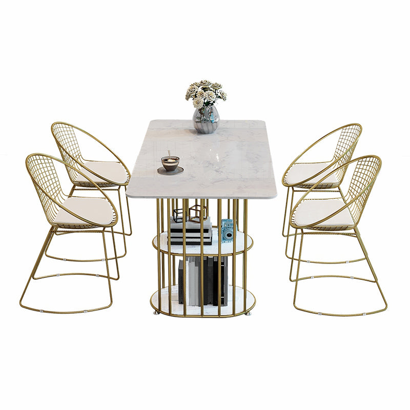 Nordic 1/2/4/5 Pieces Dining Set Rectangle Stone Dining Table for Dining Room Clearhalo 'Dining Room Sets' 'Dining Tables & Seating' 'dining_room_set' 'furn' 'furn_dining_room_set' 'Furniture' 'Kitchen & Dining Furniture' 5618194
