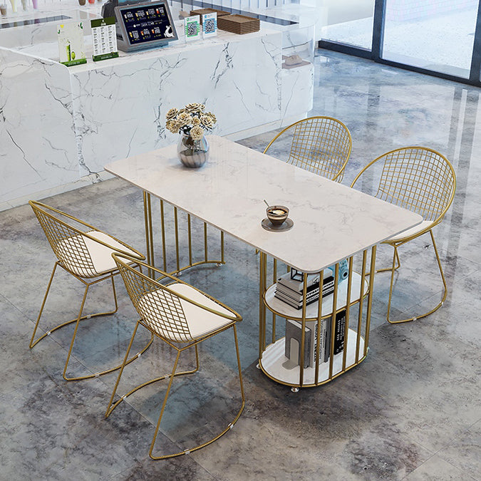 Nordic 1/2/4/5 Pieces Dining Set Rectangle Stone Dining Table for Dining Room Clearhalo 'Dining Room Sets' 'Dining Tables & Seating' 'dining_room_set' 'furn' 'furn_dining_room_set' 'Furniture' 'Kitchen & Dining Furniture' 5618196