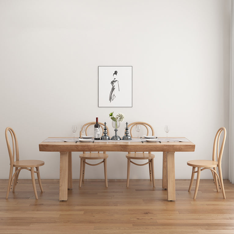 Juego de comedor moderno de 1/4/5/6 piezas, juego de mesa de comedor rectangular de madera de pino