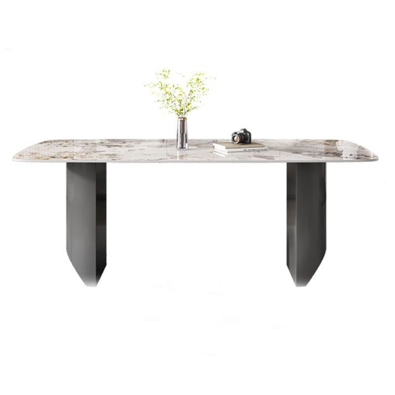Modern 1/4/5/6/7 Pieces Dining Set Rectangle Stone Dining Table for Dining Room Grey 71"L x 35"W Clearhalo 'Dining Room Sets' 'Dining Tables & Seating' 'dining_room_set' 'furn' 'furn_dining_room_set' 'Furniture' 'Kitchen & Dining Furniture' 5618261