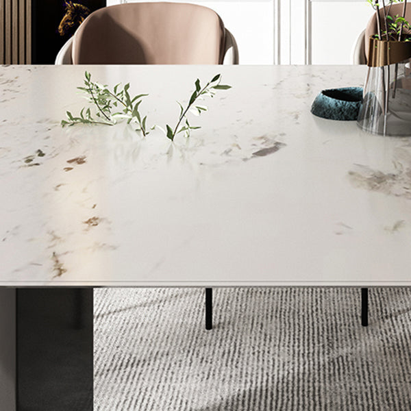 Modern 1/4/5/6/7 Pieces Dining Set Rectangle Stone Dining Table for Dining Room Clearhalo 'Dining Room Sets' 'Dining Tables & Seating' 'dining_room_set' 'furn' 'furn_dining_room_set' 'Furniture' 'Kitchen & Dining Furniture' 5618263