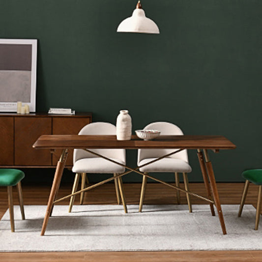 Mesa de comedor de lujo tradicional mesa de comedor de madera marrón para uso doméstico