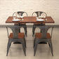 Mesa de comedor de madera sólida mesa de comedor cuadrado de estilo industrial con base de pedestal