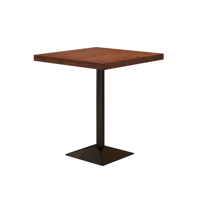 Mesa de comedor de madera sólida mesa de comedor cuadrado de estilo industrial con base de pedestal