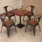 Mesa de comedor de madera sólida mesa de comedor cuadrado de estilo industrial con base de pedestal