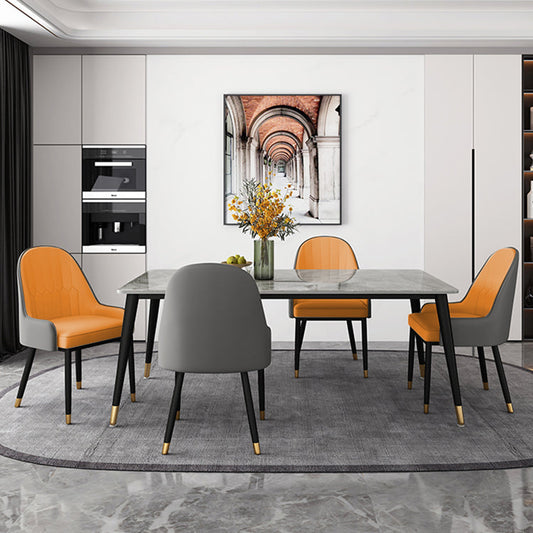 Industrial Style 4-foot Furniture Rectangle Stone Dinette Table for Home 51.2"L x 27.6"W x 29.5"H Without Chairs