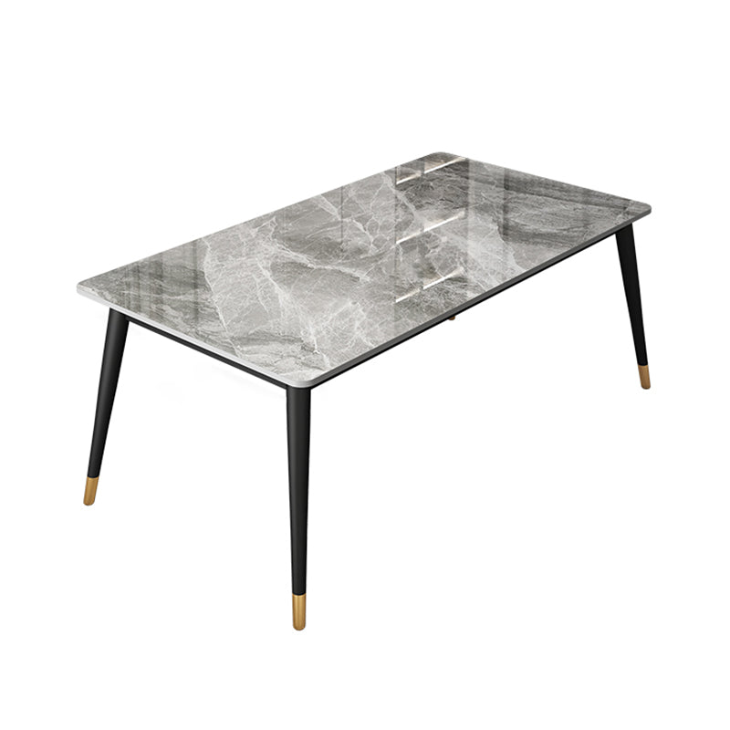 Industrial Style 4-foot Furniture Rectangle Stone Dinette Table for Home 55.1"L x 31.5"W x 29.5"H Without Chairs Clearhalo 'Dining Tables & Seating' 'Dining Tables' 'dining_table' 'furn' 'furn_dining_table' 'Furniture' 'Kitchen & Dining Furniture' 5618320
