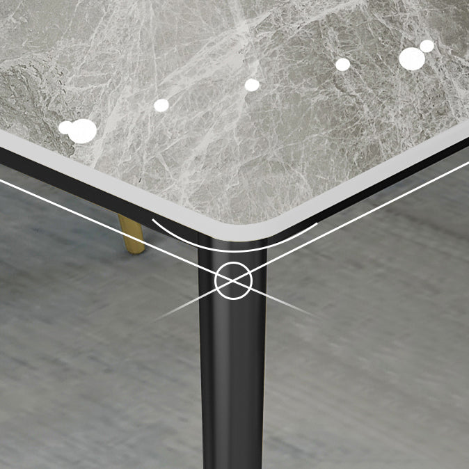 Industrial Style 4-foot Furniture Rectangle Stone Dinette Table for Home Clearhalo 'Dining Tables & Seating' 'Dining Tables' 'dining_table' 'furn' 'furn_dining_table' 'Furniture' 'Kitchen & Dining Furniture' 5618323