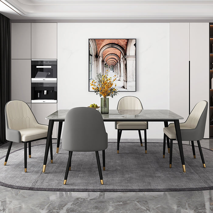 Industrial Style 4-foot Furniture Rectangle Stone Dinette Table for Home Clearhalo 'Dining Tables & Seating' 'Dining Tables' 'dining_table' 'furn' 'furn_dining_table' 'Furniture' 'Kitchen & Dining Furniture' 5618325