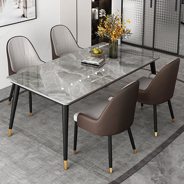 Industrial Style 4-foot Furniture Rectangle Stone Dinette Table for Home Clearhalo 'Dining Tables & Seating' 'Dining Tables' 'dining_table' 'furn' 'furn_dining_table' 'Furniture' 'Kitchen & Dining Furniture' 5618326