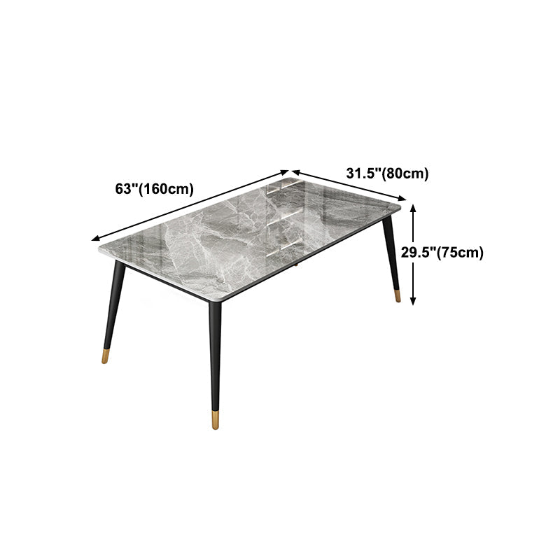 Industrial Style 4-foot Furniture Rectangle Stone Dinette Table for Home Clearhalo 'Dining Tables & Seating' 'Dining Tables' 'dining_table' 'furn' 'furn_dining_table' 'Furniture' 'Kitchen & Dining Furniture' 5618327
