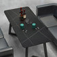 Industrial Style Dining Table Black Sintered Stone Table with Metal Base