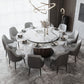 Round Pedestal Dining Table Traditional Luxury Furniture with Turntable 53.1"L x 53.1"W x 29.5"H Without Chairs Clearhalo 'Dining Tables & Seating' 'Dining Tables' 'dining_table' 'furn' 'furn_dining_table' 'Furniture' 'Kitchen & Dining Furniture' 5618364
