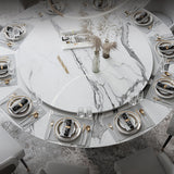 Round Pedestal Dining Table Traditional Luxury Furniture with Turntable Clearhalo 'Dining Tables & Seating' 'Dining Tables' 'dining_table' 'furn' 'furn_dining_table' 'Furniture' 'Kitchen & Dining Furniture' 5618371
