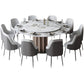 Round Pedestal Dining Table Traditional Luxury Furniture with Turntable Clearhalo 'Dining Tables & Seating' 'Dining Tables' 'dining_table' 'furn' 'furn_dining_table' 'Furniture' 'Kitchen & Dining Furniture' 5618372