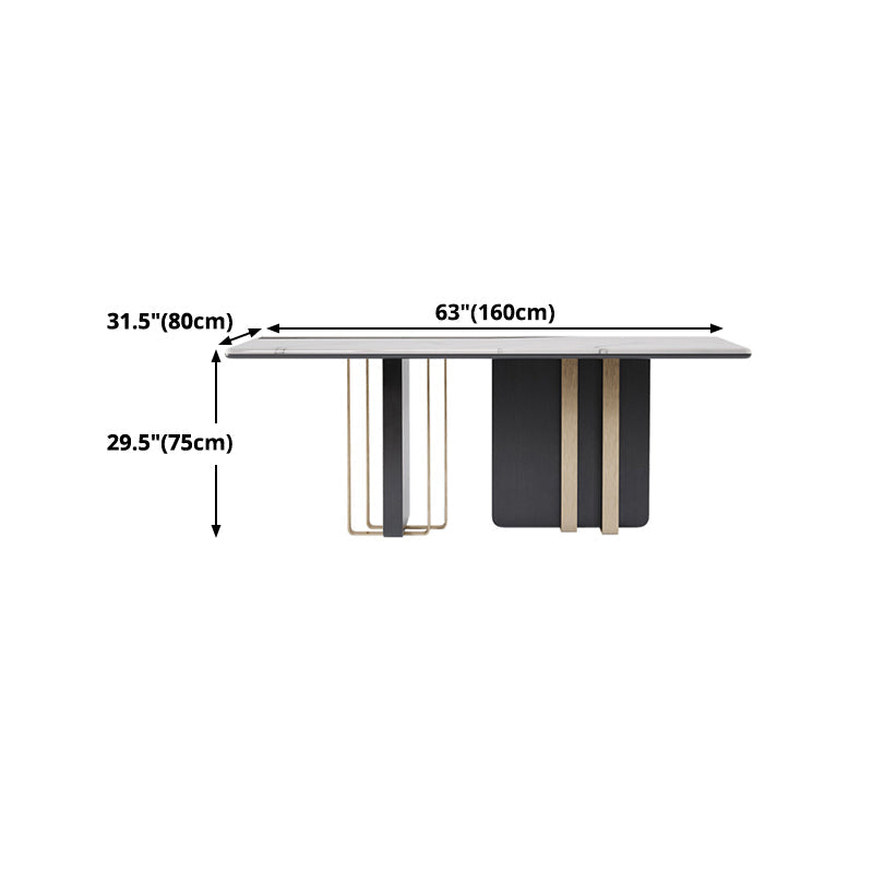 Mesa de comedor rectangular de piedra de lujo tradicional para el hogar