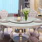Metal Traditional Luxury Round Table Stone Top Indoor Table with Storage