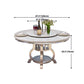 Metal Traditional Luxury Round Table Stone Top Indoor Table with Storage