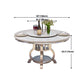 Metal Traditional Luxury Round Table Stone Top Indoor Table with Storage