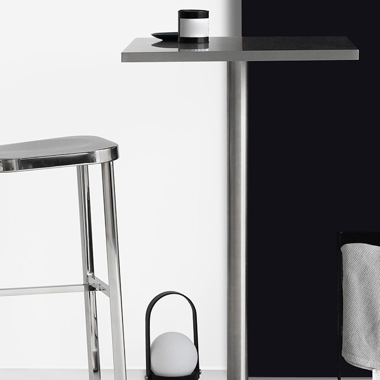 Tavolo da pranzo quadrato industriale metallico tavolo in acciaio inossidabile con piedistallo