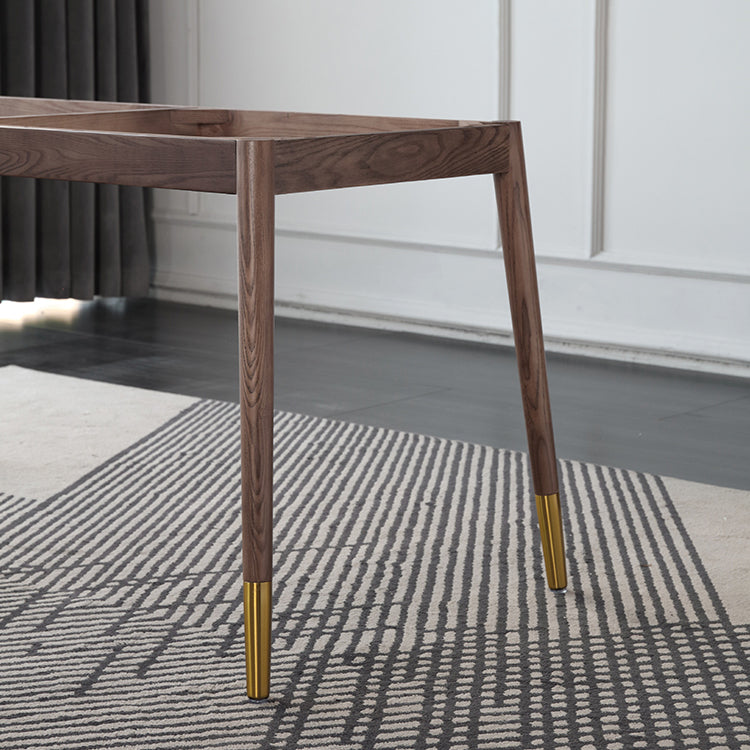 Rectangle 4 Legs Luxury Table White Sintered Stone Top Fixed Table Clearhalo 'Dining Tables & Seating' 'Dining Tables' 'dining_table' 'furn' 'furn_dining_table' 'Furniture' 'Kitchen & Dining Furniture' 5618509