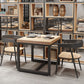 Table à manger en bois massif carré table à manger industrielle avec base en métal