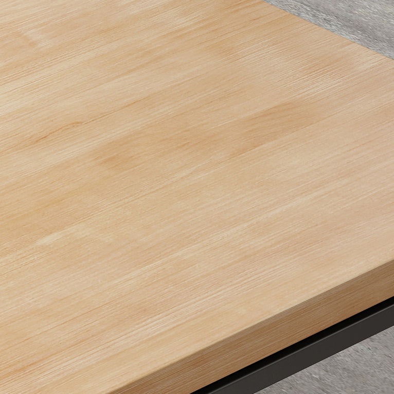 Table à manger en bois massif carré table à manger industrielle avec base en métal