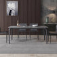 Rectangle Industrial Dining Table Black Sintered Stone Fixed Table 55.1"L x 31.5"W x 29.5"H Without Chairs Clearhalo 'Dining Tables & Seating' 'Dining Tables' 'dining_table' 'furn' 'furn_dining_table' 'Furniture' 'Kitchen & Dining Furniture' 5618544