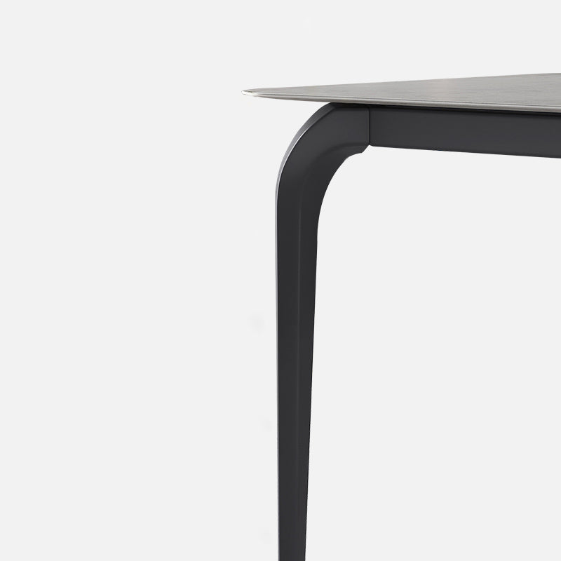 Rectangle Industrial Dining Table Black Sintered Stone Fixed Table Clearhalo 'Dining Tables & Seating' 'Dining Tables' 'dining_table' 'furn' 'furn_dining_table' 'Furniture' 'Kitchen & Dining Furniture' 5618547