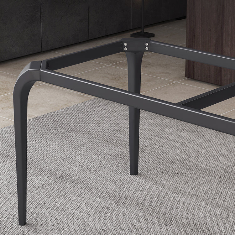 Rectangle Industrial Dining Table Black Sintered Stone Fixed Table Clearhalo 'Dining Tables & Seating' 'Dining Tables' 'dining_table' 'furn' 'furn_dining_table' 'Furniture' 'Kitchen & Dining Furniture' 5618550