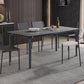 Rectangle Industrial Dining Table Black Sintered Stone Fixed Table Clearhalo 'Dining Tables & Seating' 'Dining Tables' 'dining_table' 'furn' 'furn_dining_table' 'Furniture' 'Kitchen & Dining Furniture' 5618555