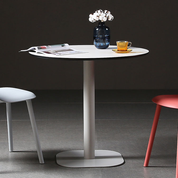 台座ベースのある金属工業用ダイニングテーブルで製造された木製のトップテーブル