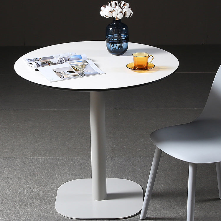 台座ベースのある金属工業用ダイニングテーブルで製造された木製のトップテーブル