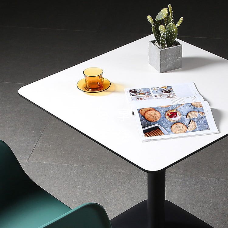 台座ベースのある金属工業用ダイニングテーブルで製造された木製のトップテーブル