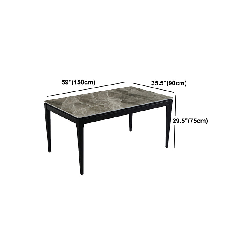Table à manger rectangle de style du milieu du siècle avec des jambes en bois massif