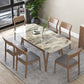 Sintered Stone Top Rectangle Table for Restaurant Modern Dining Table with Ash Wood 4 Legs