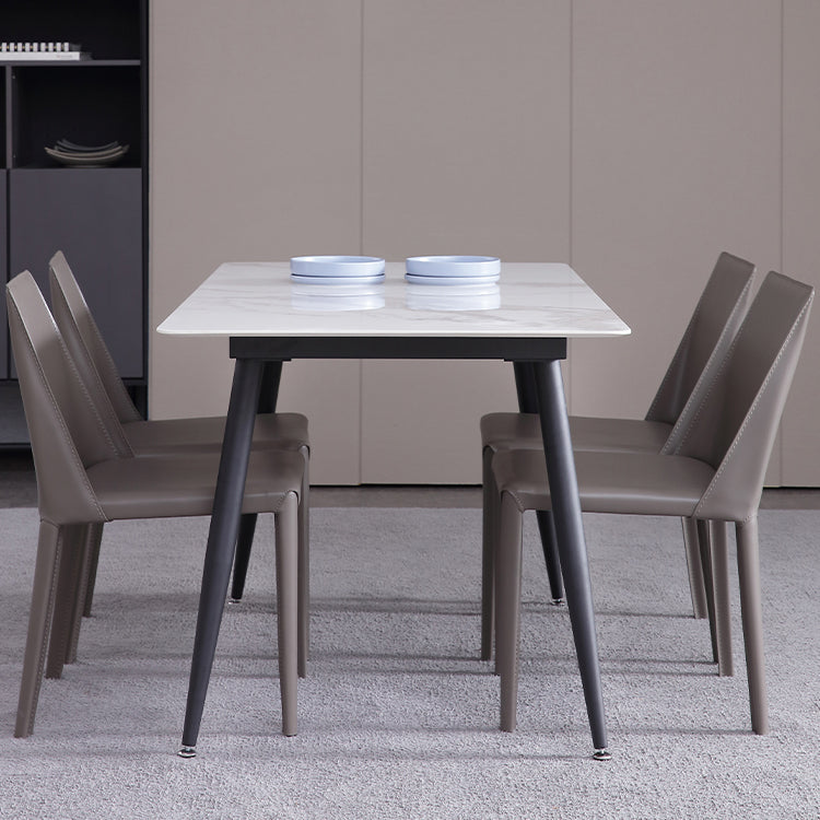 Industrial White Table for Restaurant Rectangle Dining Table with 4 Legs Clearhalo 'Dining Tables & Seating' 'Dining Tables' 'dining_table' 'furn' 'furn_dining_table' 'Furniture' 'Kitchen & Dining Furniture' 5618629