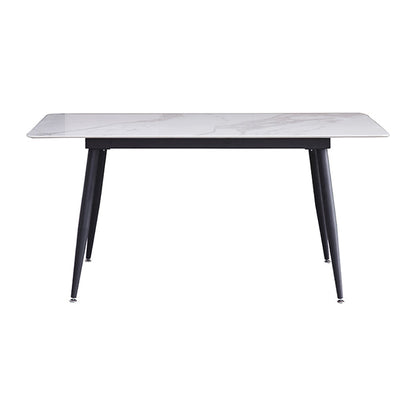 Industrial White Table for Restaurant Rectangle Dining Table with 4 Legs 47.2"L x 31.5"W x 29.5"H Without Chairs Clearhalo 'Dining Tables & Seating' 'Dining Tables' 'dining_table' 'furn' 'furn_dining_table' 'Furniture' 'Kitchen & Dining Furniture' 5618631