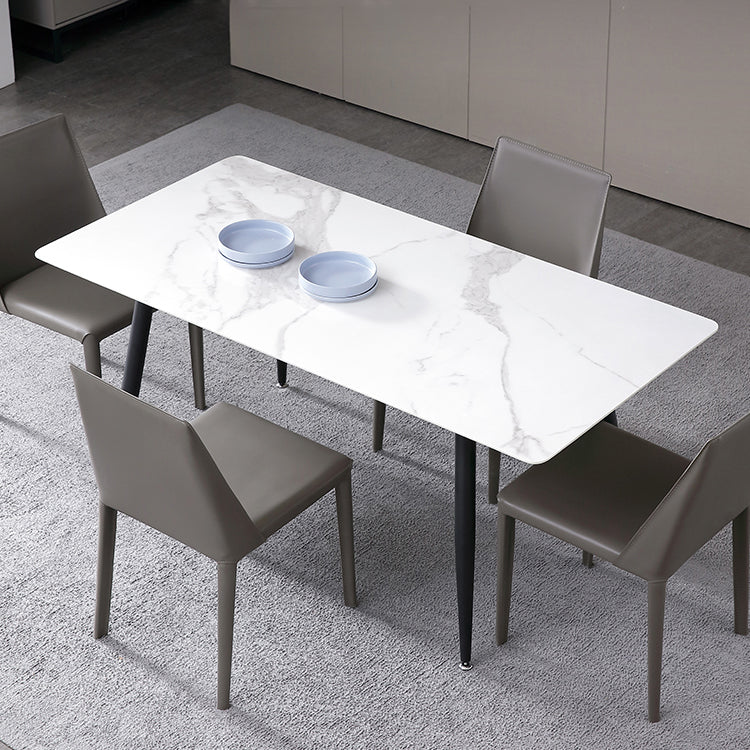 Industrial White Table for Restaurant Rectangle Dining Table with 4 Legs Clearhalo 'Dining Tables & Seating' 'Dining Tables' 'dining_table' 'furn' 'furn_dining_table' 'Furniture' 'Kitchen & Dining Furniture' 5618639