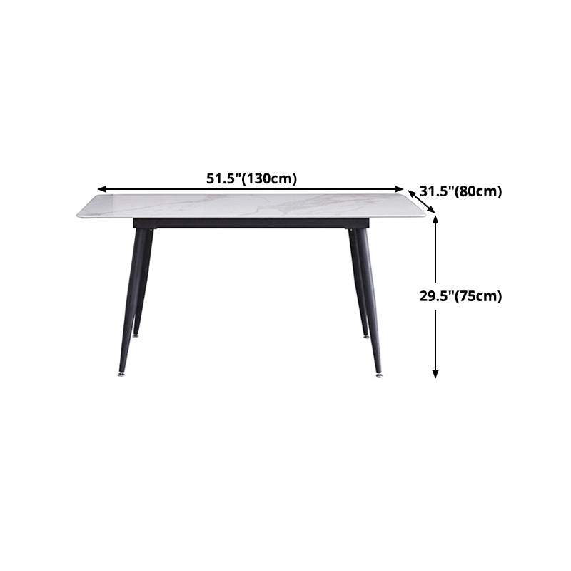 Industrial White Table for Restaurant Rectangle Dining Table with 4 Legs Clearhalo 'Dining Tables & Seating' 'Dining Tables' 'dining_table' 'furn' 'furn_dining_table' 'Furniture' 'Kitchen & Dining Furniture' 5618641