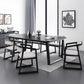 Table à manger industrielle rectangle Black Ashwood Wood Fixed Table