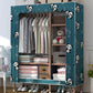 Bruin metalen frame garderobe armoire moderne vouwgarderobe kast