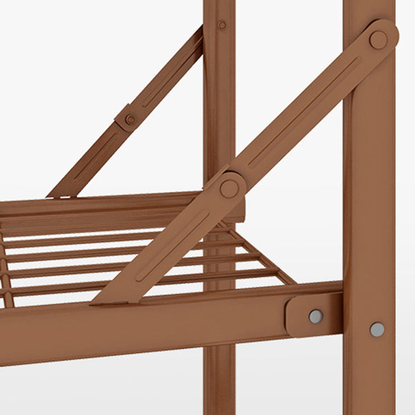 Bruin metalen frame garderobe armoire moderne vouwgarderobe kast