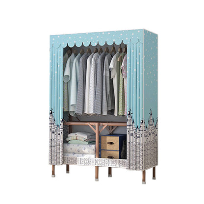 Bruin metalen frame garderobe armoire moderne vouwgarderobe kast