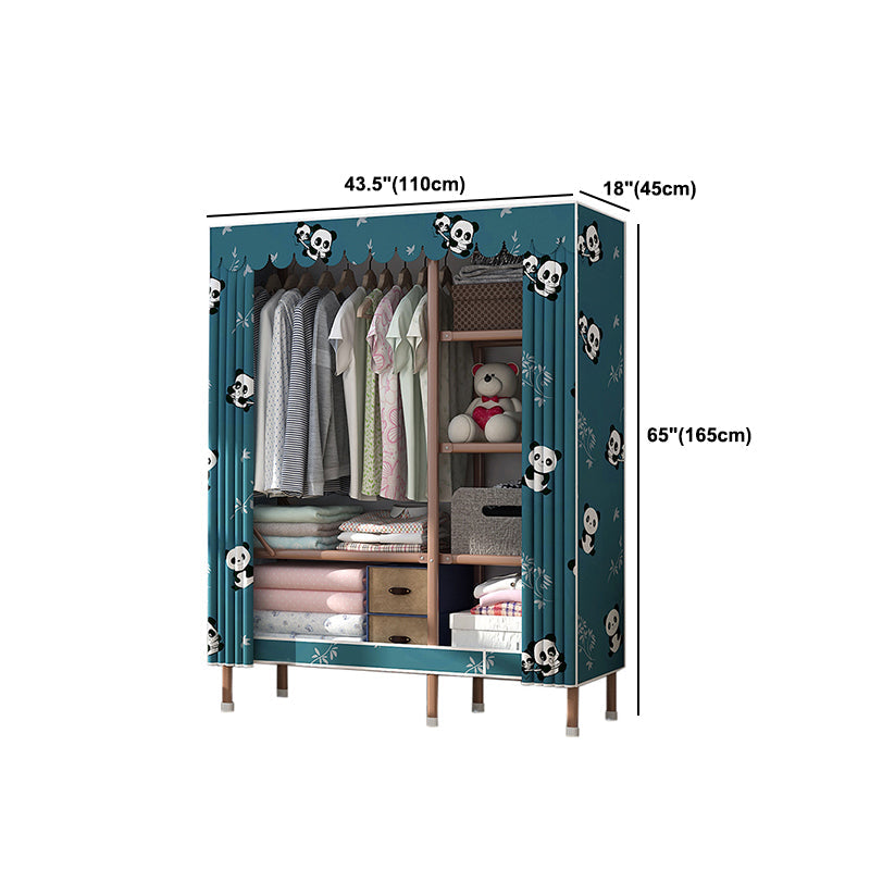 Bruin metalen frame garderobe armoire moderne vouwgarderobe kast