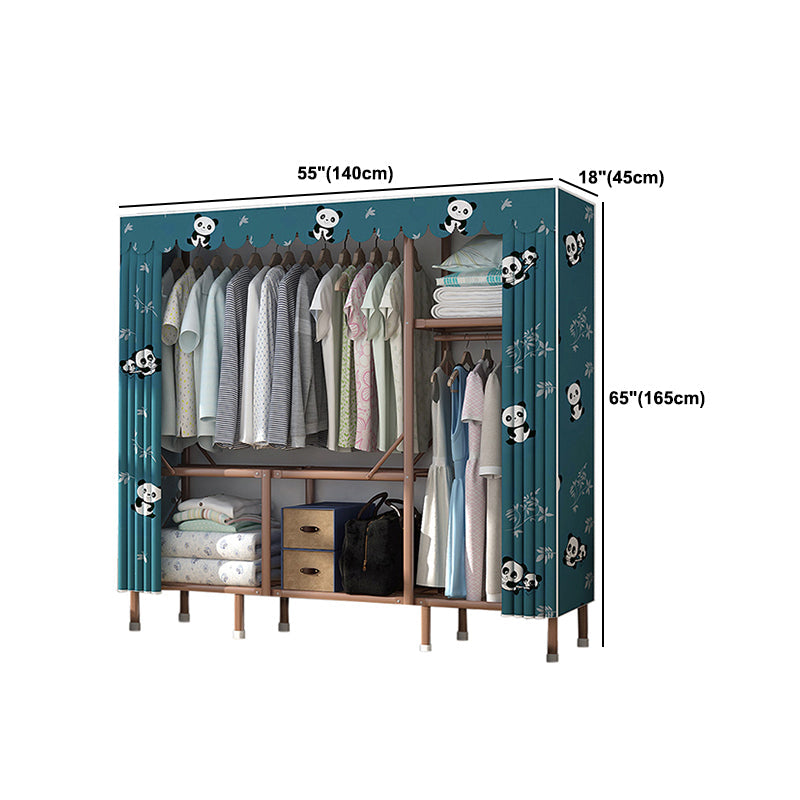 Bruin metalen frame garderobe armoire moderne vouwgarderobe kast