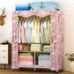 Contemporary Folding Wardrobe Cabinet Metal Frame Wardrobe with Shelves Pink Clearhalo 'Armoires & Wardrobes' 'armoires_wardrobes' 'Bedroom Furniture' 'furn' 'furn_armoires_wardrobes' 'Furniture' 5618694