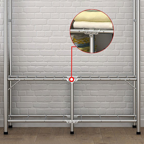 Contemporary Folding Wardrobe Cabinet Metal Frame Wardrobe with Shelves Clearhalo 'Armoires & Wardrobes' 'armoires_wardrobes' 'Bedroom Furniture' 'furn' 'furn_armoires_wardrobes' 'Furniture' 5618705